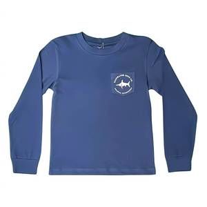 NEW SALTWATER BOYS CO. boy's rod and reel tee in blue